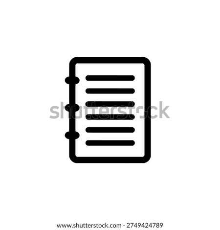 Budget planner notebook icon logo design. Notebook spiral binder sign and symbol. Business planning and accounting vector illustration.