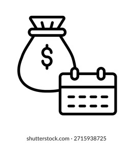 Icono de esquema de planificador de presupuesto Ilustración vectorial