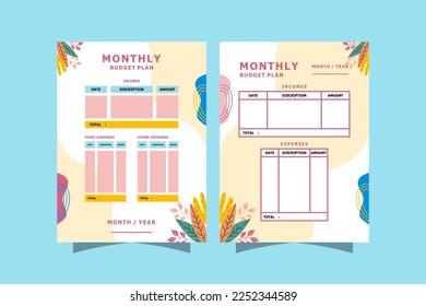 Budget Planner template design vector.