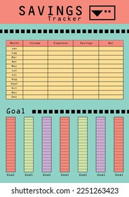 budget planner template for journaling and notebook. bill tracker template. expenses and savings template.