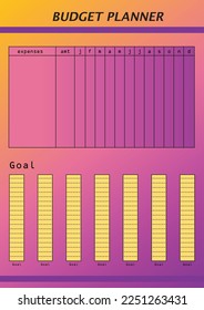 budget planner template for journaling and notebook. bill tracker template. expenses and savings template.