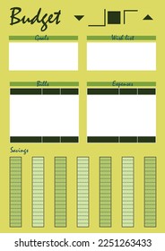 budget planner template for journaling and notebook. bill tracker template. expenses and savings template.