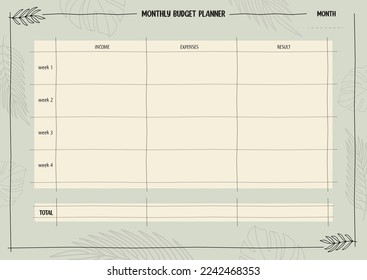 budget planner template paper design