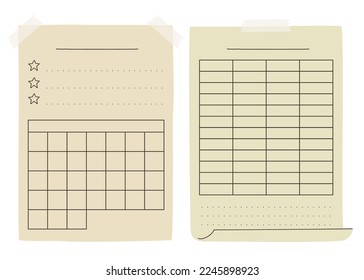 Budget planner template. Weekly, monthly, yearly stationery organizer. Table schedule grid in hand drawn cute style. Horizontal monthly diary with 12 month. Simple doodle illustration.