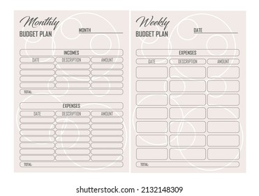 budget planner vector pastel minimalist illustration