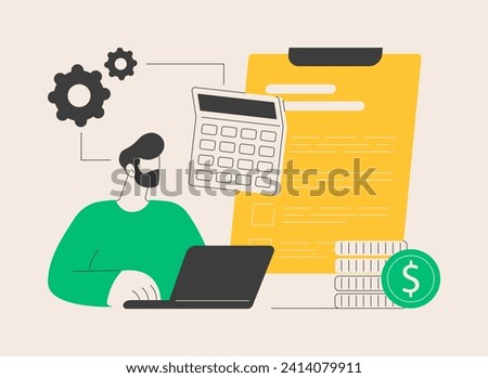 Budget planning abstract concept vector illustration. Balanced budget, money spending plan, company budget management, keep finances on track, emergency savings, expences control abstract metaphor.