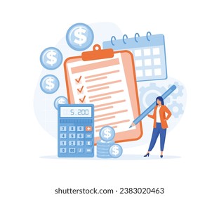 Budget planning, balanced budget, company budget management concept. flat vector modern illustration