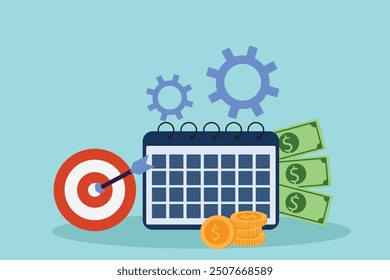 Budget planning concept. Colored flat vector illustration isolated.