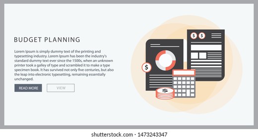 Budget planning concept in flat style. Modern design for money Budget, web sites, info graphic. Vector illustration