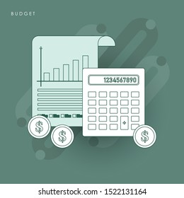 Budget planning concept in flat style. Modern design for web banners. Concept of line icon with green theme