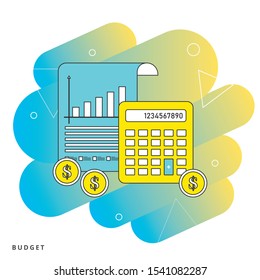Budget planning concept in flat style. Modern design for web banner