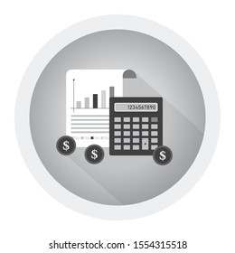 Budget planning concept in flat style. Modern design for web banners. Black and white icon