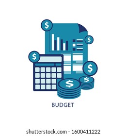Budget planning concept in flat style. Modern design for money Budget