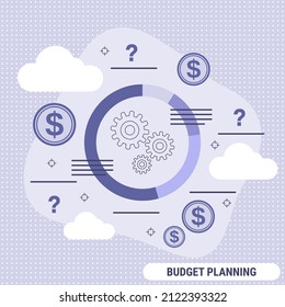 Planificación presupuestaria, estadísticas financieras, diseño plano, ilustración de concepto vectorial