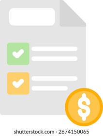 Design de Vetor de Ícone Plano do Planejamento de Orçamento