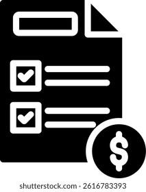 Budget Planning Glyph Vector Icon Design