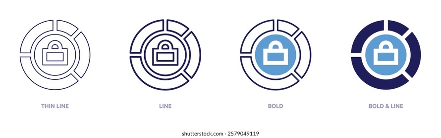 Budget planning icon in 4 different styles. Thin Line, Line, Bold, and Bold Line. Duotone style. Editable stroke.