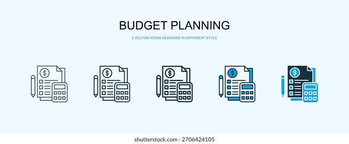 Budget Planning Icon Different Style Vector Illustration