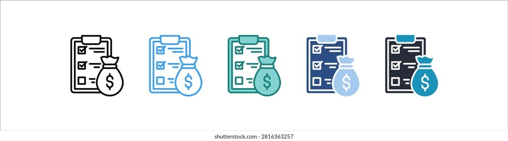 Budget Planning Icon In Different Style Vector