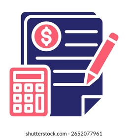 Icono de planificación presupuestaria Ilustración vectorial de relleno