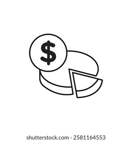 Budget planning icon Flat simple outline