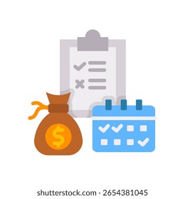 Budget Planning Icon flat Vector Illustration