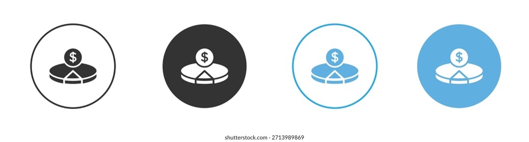 Conjunto de diseño de Plantilla de logotipo de icono de planificación presupuestaria