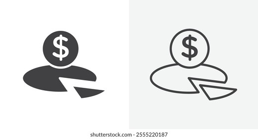 Budget planning icon. outlined vector style.