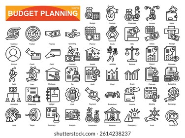 Budget Planning icon pack collection set for business

