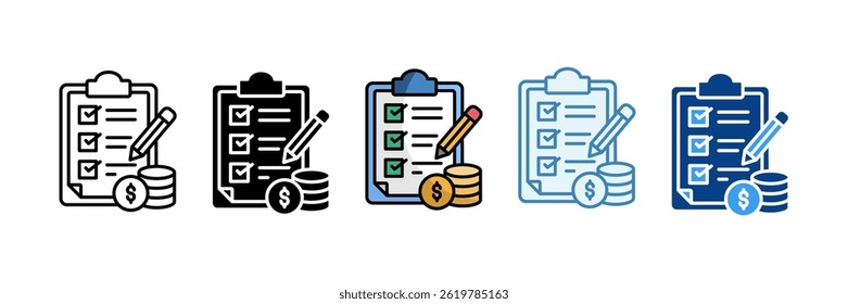 Budget Planning Icon Set Multiple Style Collection