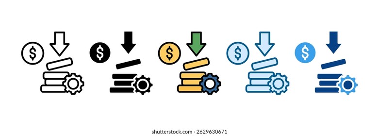 Budget Planning Icon Set Multiple Style Collection