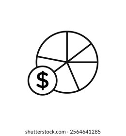 Budget planning icon Simple thin line flat symbol