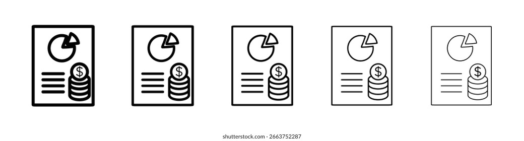 Icono de planificación presupuestaria colección de Vector. EPS 10