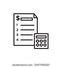 Budget planning icon Vector flat thin line illustration