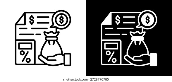 Icono de planificación presupuestaria Ilustración vectorial whiteblack