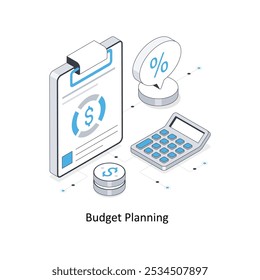 Budget Planning isometric stock illustration. EPS File stock illustration