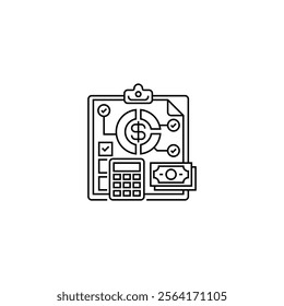 Budget Planning Line Icon. linear style sign for mobile concept and web design. Outline vector icon.