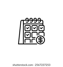 Budget Planning Line Icon. linear style sign for mobile concept and web design. Outline vector icon.