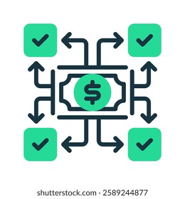 Budget Planning line icon. Universal creative premium symbol. Vector sign icon logo template. Vector illustration