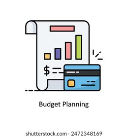 Budget Planning vector filled outline icon style illustration. Symbol on White background EPS 10 File