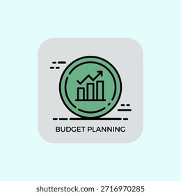 Diseño de íconos de Vector de planificación presupuestaria
