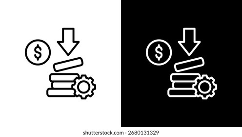 Entwurf des weißen Symbolsatzes für die Budgetplanung