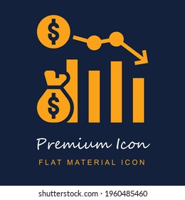 Budget premium material ui ux isolated vector icon in navy blue and orange colors