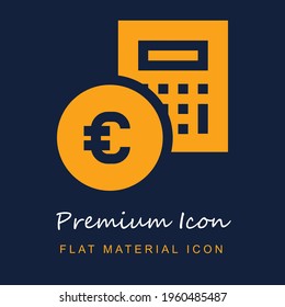 Budget premium material ui ux isolated vector icon in navy blue and orange colors