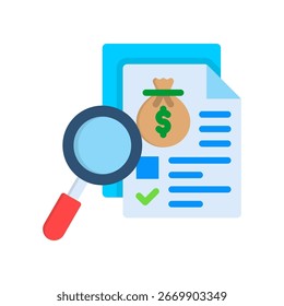Icono de revisión de presupuesto Ilustración vectorial plana