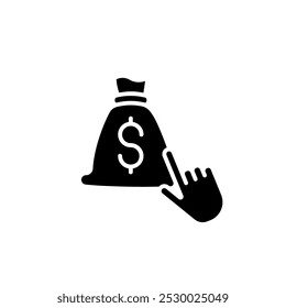 Budgetauswahl einfaches Symbol. Vektorgrafik, einfarbig, einzelne schwarze Illustration.