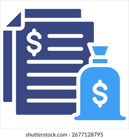 Budget Sheet Icon Element For Design