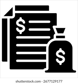 Budget Sheet Icon Element For Design