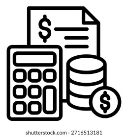 Coleção de Ícones de Vetor Simples de Orçamento