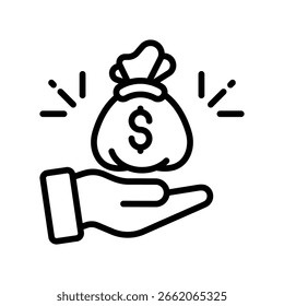 Budget Spending Vector Outline Icon. EPS 10 File